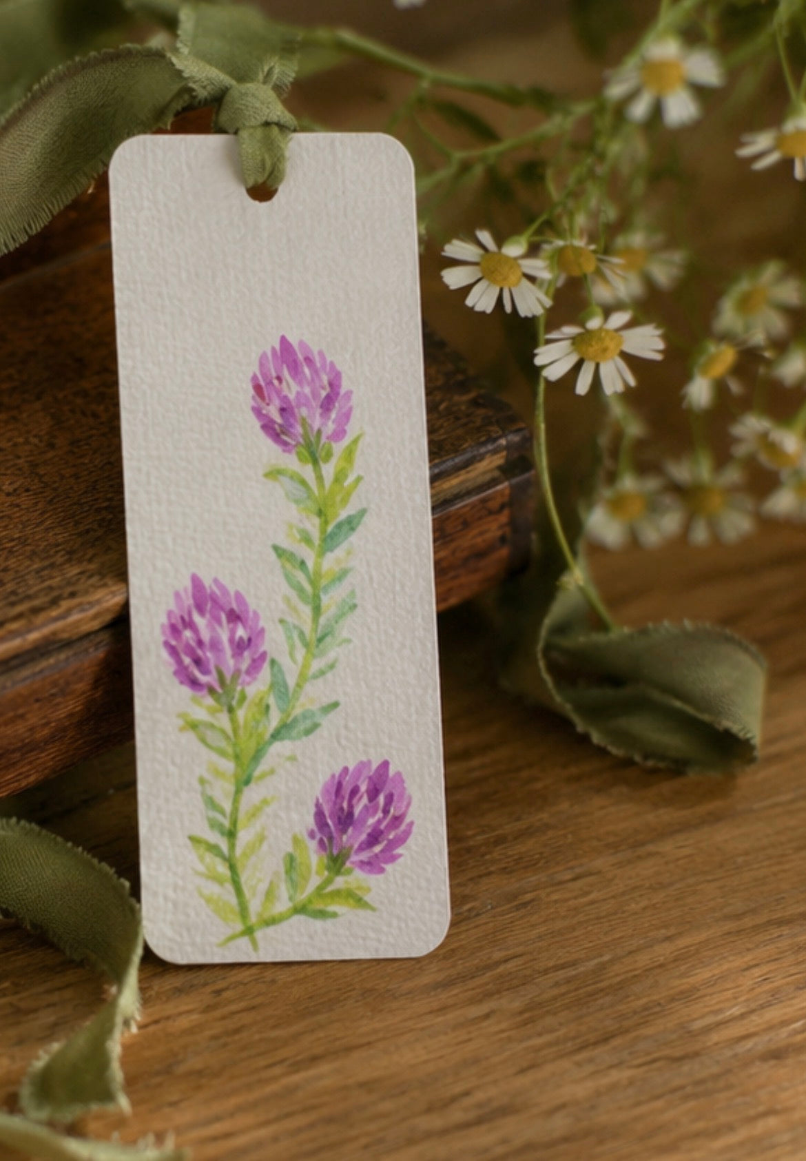 Hand-Painted Floral Bookmark | Watercolour Style | Original One of a Kind Gift for Book Lovers