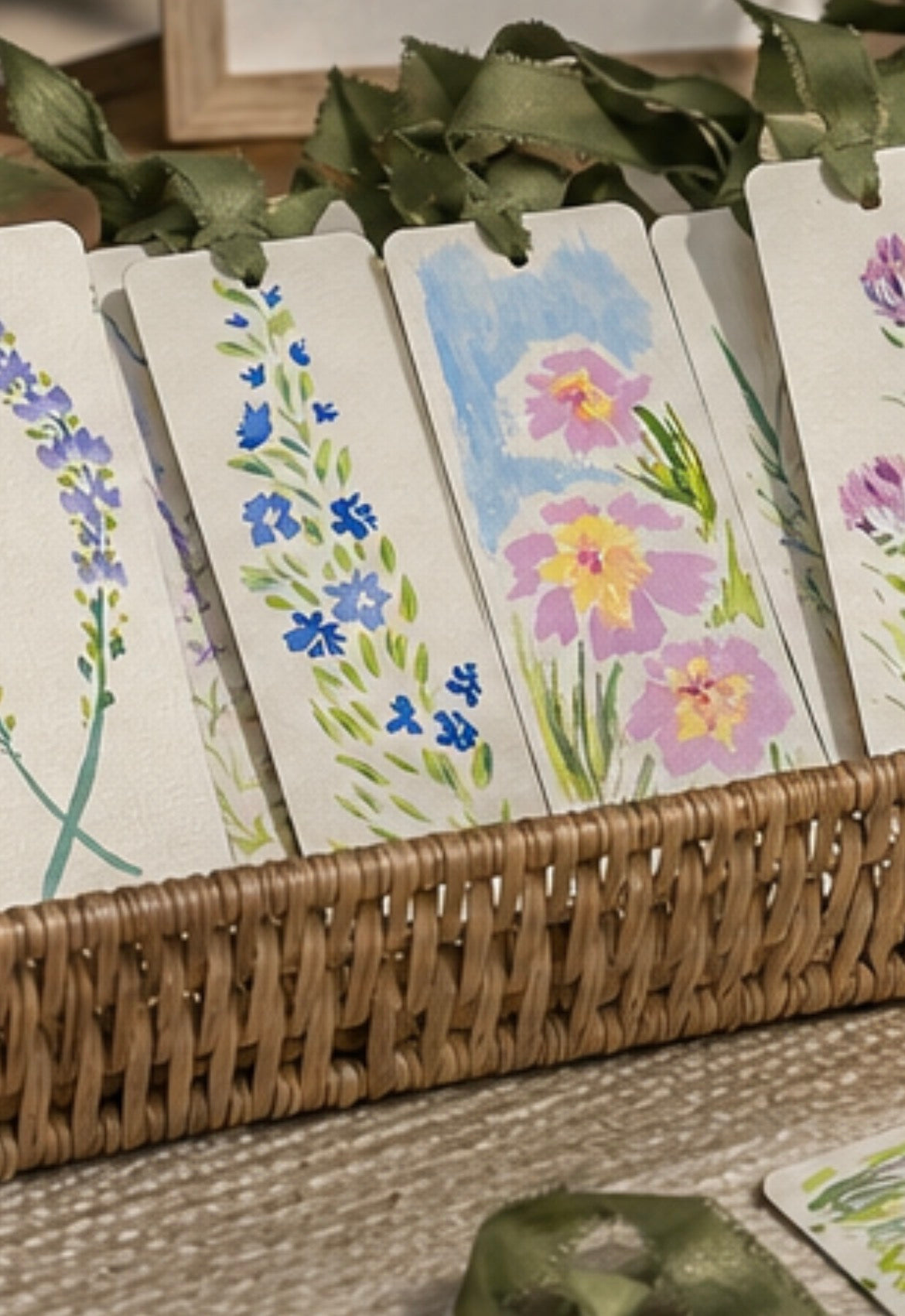 Hand-Painted Floral Bookmark | Watercolour Style | Original One of a Kind Gift for Book Lovers