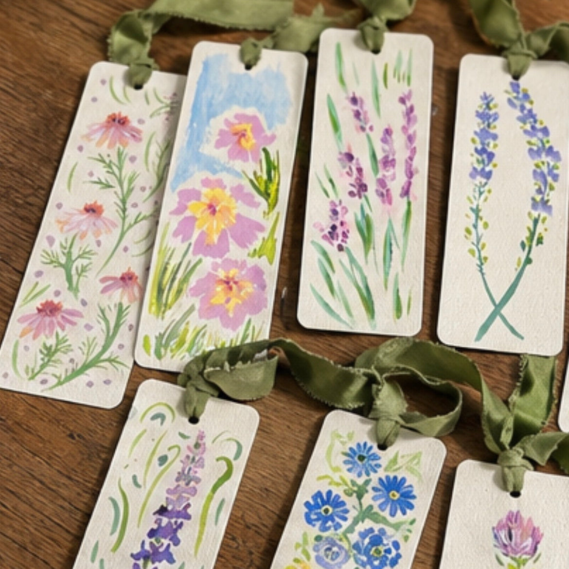 Hand-Painted Floral Bookmark | Watercolour Style | Original One of a Kind Gift for Book Lovers